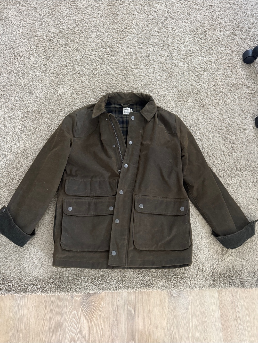 Men's Olive Field Jacket with Waxed Finish